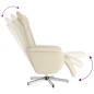 vidaXL Sillón reclinable masaje con reposapiés cuero sintético crema