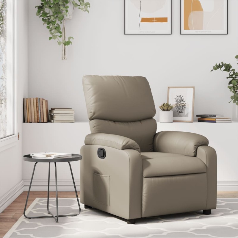 vidaXL Sillón reclinable de cuero sintético color capuchino vidaXL Sillón reclinable de cuero sintético color capuchino