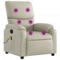 vidaXL Sillón reclinable de masaje cuero sintético crema vidaXL Sillón reclinable de masaje cuero sintético crema