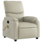 vidaXL Sillón reclinable de masaje cuero sintético crema vidaXL Sillón reclinable de masaje cuero sintético crema