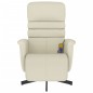 vidaXL Sillón reclinable masaje con reposapiés cuero sintético crema vidaXL Sillón reclinable masaje con reposapiés cuero sintético crema