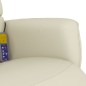 vidaXL Sillón reclinable masaje con reposapiés cuero sintético crema vidaXL Sillón reclinable masaje con reposapiés cuero sintético crema