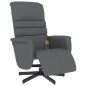 vidaXL Sillón reclinable de masaje con reposapiés cuero sintético gris