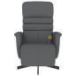 vidaXL Sillón reclinable de masaje con reposapiés cuero sintético gris