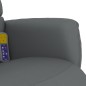 vidaXL Sillón reclinable de masaje con reposapiés cuero sintético gris