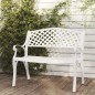 vidaXL Banco de jardín de aluminio fundido blanco102 cm 