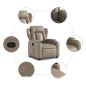 vidaXL Sillón reclinable de cuero sintético color capuchino vidaXL Sillón reclinable de cuero sintético color capuchino