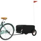 vidaXL Remolque para bicicleta hierro negro 30 kg vidaXL Remolque para bicicleta hierro negro 30 kg