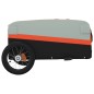 vidaXL Remolque para bicicleta hierro negro y naranja 30 kg vidaXL Remolque para bicicleta hierro negro y naranja 30 kg