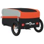 vidaXL Remolque para bicicleta hierro negro y naranja 30 kg vidaXL Remolque para bicicleta hierro negro y naranja 30 kg