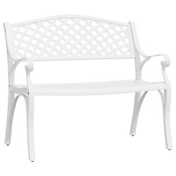 vidaXL Banco de jardín de aluminio fundido blanco102 cm 