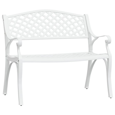 vidaXL Banco de jardín de aluminio fundido blanco102 cm 
