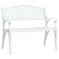 vidaXL Banco de jardín de aluminio fundido blanco102 cm 