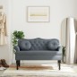 vidaXL Banco con cojines terciopelo gris oscuro 120,5x65x75 cm vidaXL Banco con cojines terciopelo gris oscuro 120,5x65x75 cm