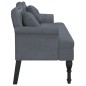 vidaXL Banco con cojines terciopelo gris oscuro 120,5x65x75 cm vidaXL Banco con cojines terciopelo gris oscuro 120,5x65x75 cm