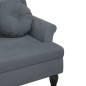 vidaXL Banco con cojines terciopelo gris oscuro 120,5x65x75 cm vidaXL Banco con cojines terciopelo gris oscuro 120,5x65x75 cm