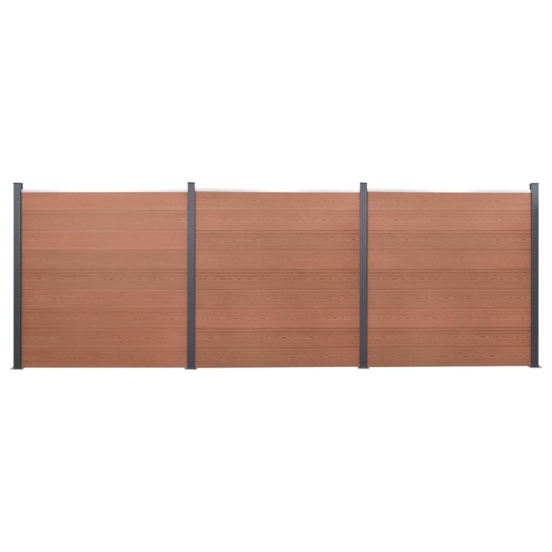 vidaXL Juego de paneles de valla WPC marrón 526x186 cm vidaXL Juego de paneles de valla WPC marrón 526x186 cm