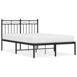 vidaXL Estructura de cama con cabecero metal negro 120x190 cm
