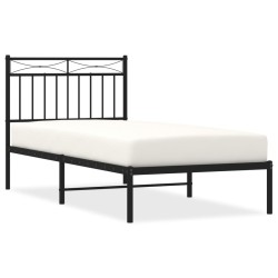 vidaXL Estructura de cama con cabecero metal negro 90x190 cm