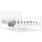 vidaXL Estructura de cama con cabecero madera maciza blanco 140x190 cm