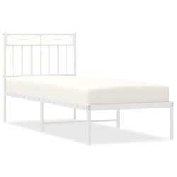 vidaXL Estructura de cama de metal con cabecero blanco 80x200 cm