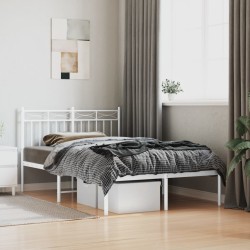 vidaXL Estructura de cama de metal con cabecero blanca 120x200 cm