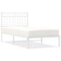 vidaXL Estructura de cama de metal con cabecero blanco 90x200 cm vidaXL Estructura de cama de metal con cabecero blanco 90x200 cm