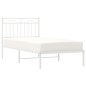 vidaXL Estructura de cama de metal con cabecero blanco 90x200 cm vidaXL Estructura de cama de metal con cabecero blanco 90x200 cm