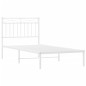 vidaXL Estructura de cama de metal con cabecero blanco 90x200 cm vidaXL Estructura de cama de metal con cabecero blanco 90x200 cm