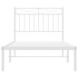 vidaXL Estructura de cama de metal con cabecero blanco 90x200 cm vidaXL Estructura de cama de metal con cabecero blanco 90x200 cm