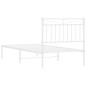 vidaXL Estructura de cama de metal con cabecero blanco 90x200 cm vidaXL Estructura de cama de metal con cabecero blanco 90x200 cm