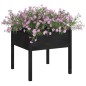 vidaXL Jardinera de madera maciza de pino negro 70x70x70 cm vidaXL Jardinera de madera maciza de pino negro 70x70x70 cm