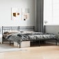 vidaXL Estructura de cama con cabecero metal negro 193x203 cm vidaXL Estructura de cama con cabecero metal negro 193x203 cm