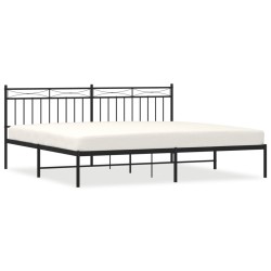 vidaXL Estructura de cama con cabecero metal negro 193x203 cm