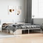 vidaXL Estructura de cama de metal con cabecero blanco 193x203 cm vidaXL Estructura de cama de metal con cabecero blanco 193x203 cm