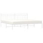 vidaXL Estructura de cama de metal con cabecero blanco 193x203 cm vidaXL Estructura de cama de metal con cabecero blanco 193x203 cm
