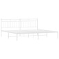 vidaXL Estructura de cama de metal con cabecero blanco 193x203 cm vidaXL Estructura de cama de metal con cabecero blanco 193x203 cm