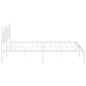 vidaXL Estructura de cama de metal con cabecero blanco 193x203 cm vidaXL Estructura de cama de metal con cabecero blanco 193x203 cm