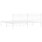 vidaXL Estructura de cama de metal con cabecero blanco 193x203 cm vidaXL Estructura de cama de metal con cabecero blanco 193x203 cm