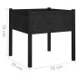 vidaXL Jardinera de madera maciza de pino negro 70x70x70 cm vidaXL Jardinera de madera maciza de pino negro 70x70x70 cm