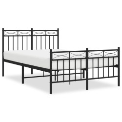 vidaXL Estructura de cama con cabecero y pie metal negro 120x190 cm