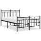 vidaXL Estructura de cama con cabecero y pie metal negro 120x190 cm