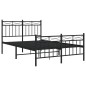 vidaXL Estructura de cama con cabecero y pie metal negro 120x190 cm