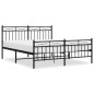 vidaXL Estructura de cama cabecero y pie de cama metal negro 160x200cm vidaXL Estructura de cama cabecero y pie de cama metal negro 160x200cm