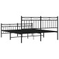 vidaXL Estructura de cama cabecero y pie de cama metal negro 160x200cm vidaXL Estructura de cama cabecero y pie de cama metal negro 160x200cm