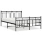 vidaXL Estructura de cama cabecero y pie de cama metal negro 140x200cm