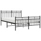 vidaXL Estructura de cama cabecero y pie de cama metal negro 140x200cm