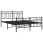 vidaXL Estructura de cama cabecero y pie de cama metal negro 140x200cm