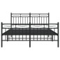 vidaXL Estructura de cama cabecero y pie de cama metal negro 140x200cm