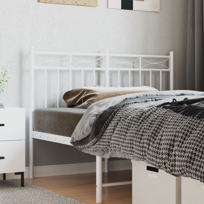 vidaXL Cabecero de metal blanco 120 cm vidaXL Cabecero de metal blanco 120 cm